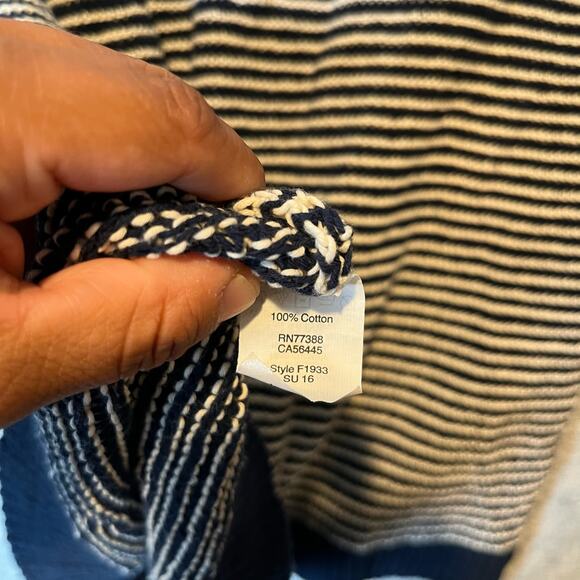 Madewell Sz Medium Long Sleeve Blue White Striped Knit Dockline Pullover Sweater - Picture 5 of 5